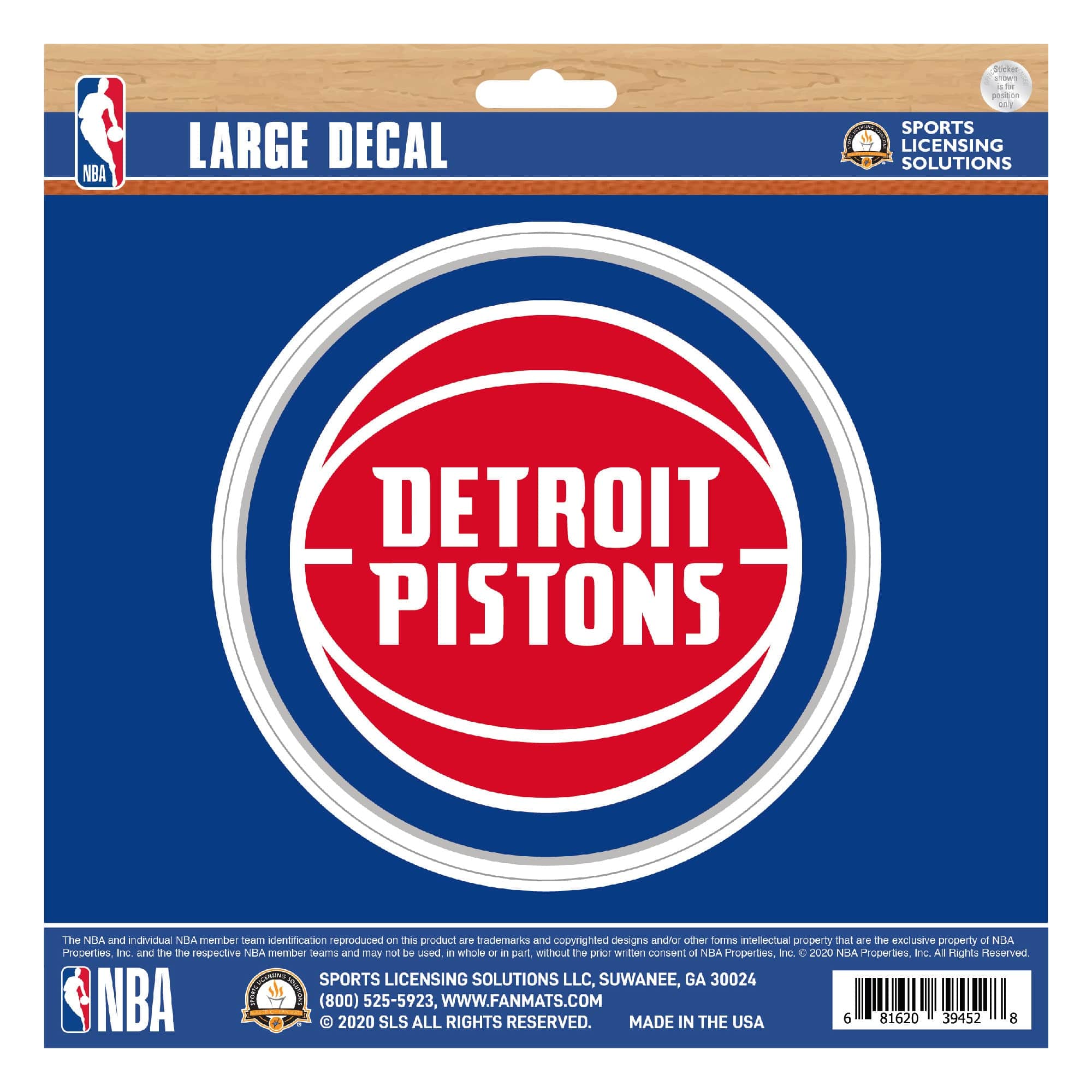 Detroit Pistons Large Decal Sticker - Detroit Pistons