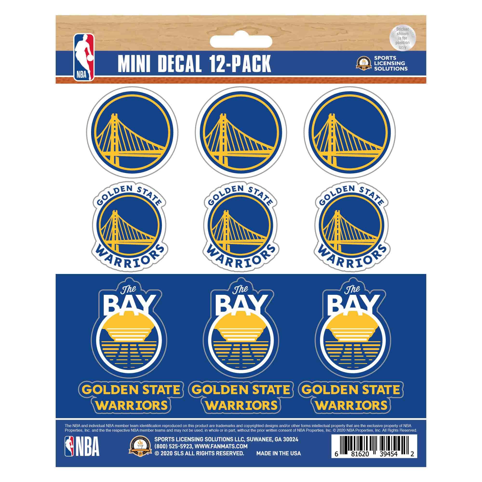 Golden State Warriors 12 Count Mini Decal Sticker Pack - Golden State Warriors