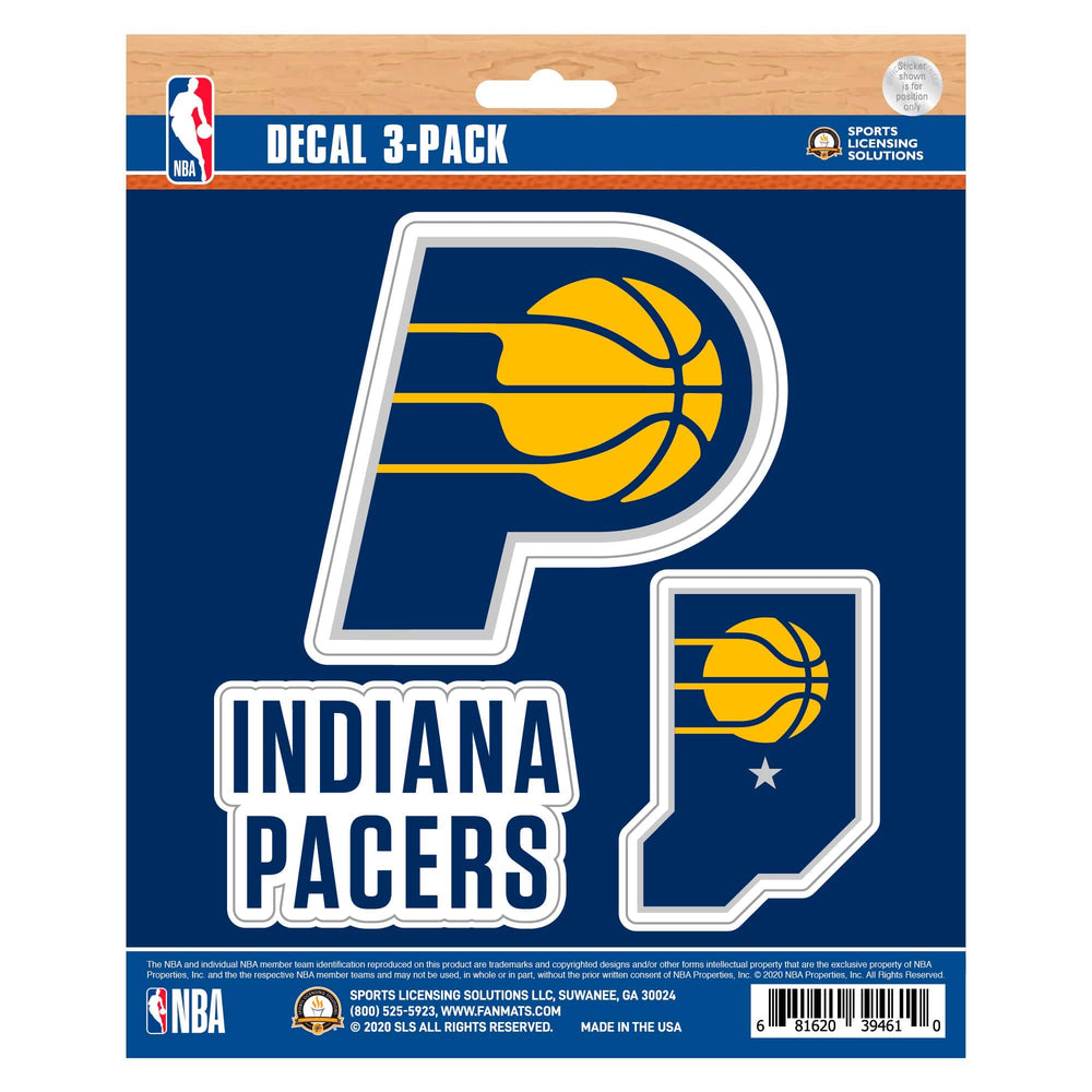 Indiana Pacers 3 Piece Decal Sticker Set - Indiana Pacers