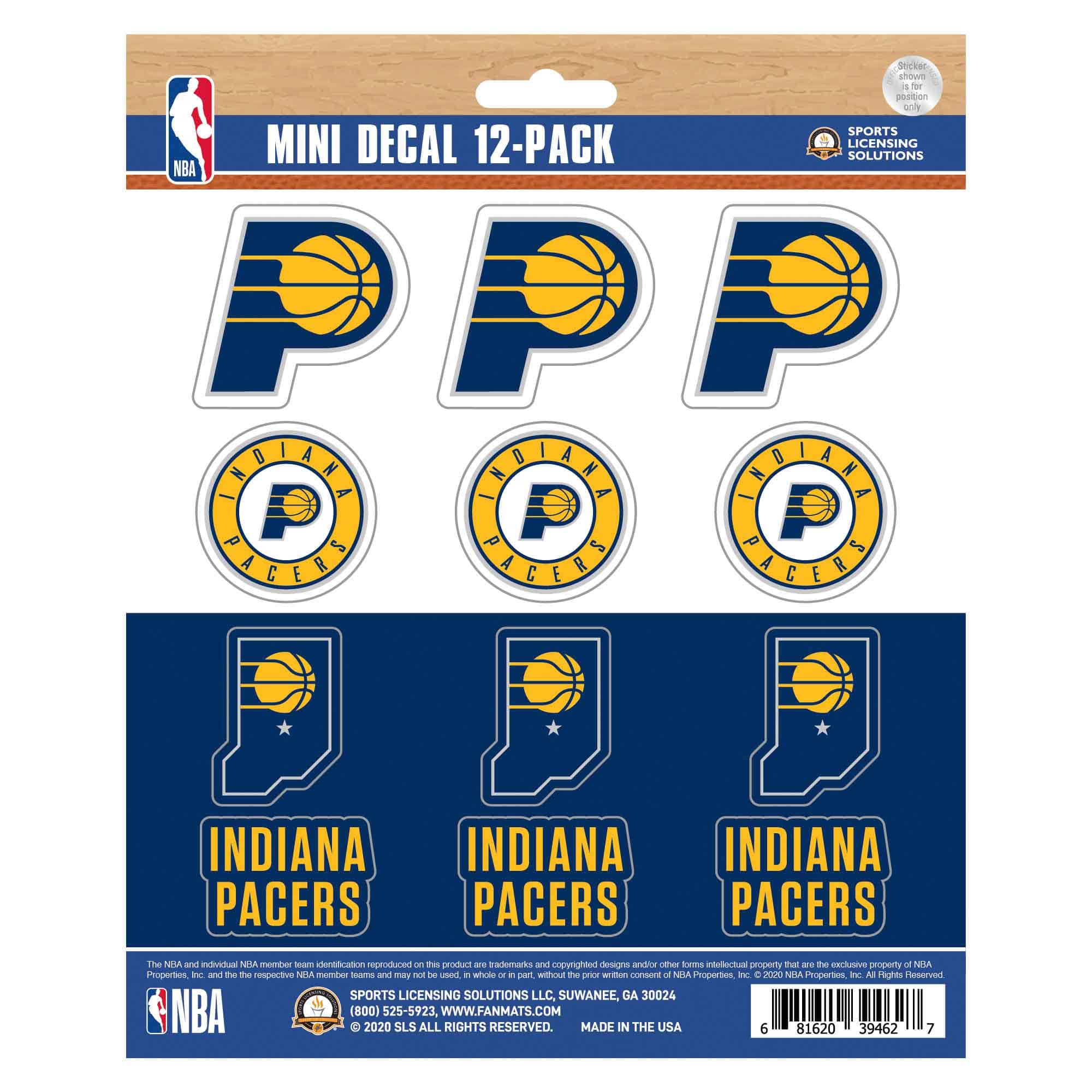 Indiana Pacers 12 Count Mini Decal Sticker Pack - Indiana Pacers