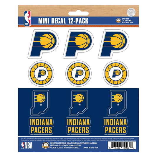 Indiana Pacers 12 Count Mini Decal Sticker Pack - Indiana Pacers