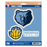Memphis Grizzlies 3 Piece Decal Sticker Set - Memphis Grizzlies