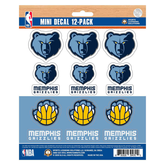 Memphis Grizzlies 12 Count Mini Decal Sticker Pack - Memphis Grizzlies