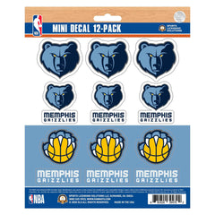 Memphis Grizzlies 12 Count Mini Decal Sticker Pack - Memphis Grizzlies