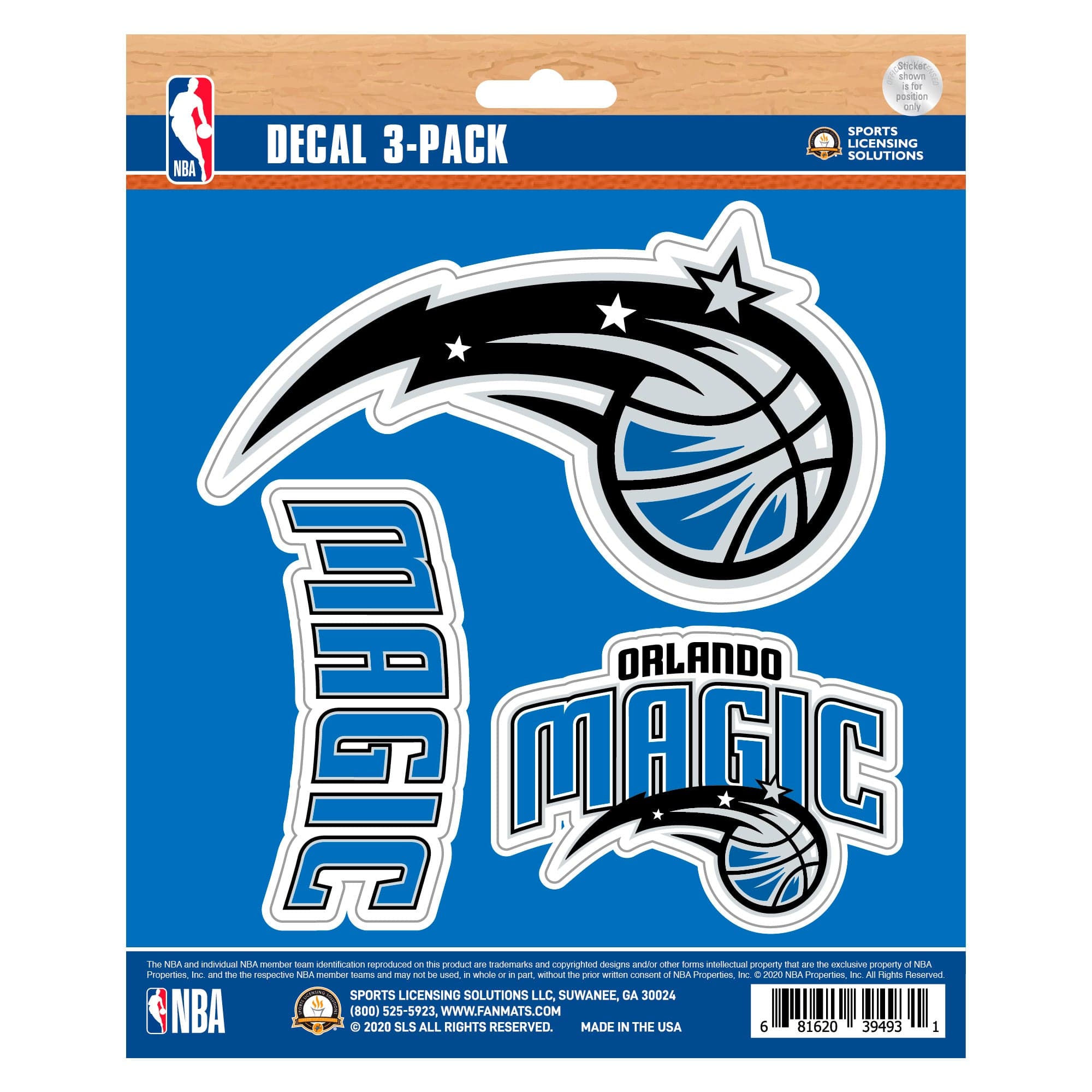 Orlando Magic 3 Piece Decal Sticker Set - Orlando Magic