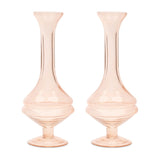 Set of Two 9" Pink Glass Trumpet Table Vases - Homeroots - Flyclothing LLC