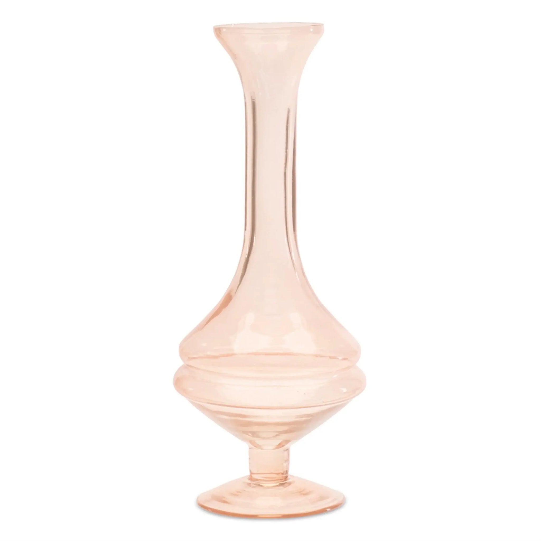 Set of Two 9" Pink Glass Trumpet Table Vases - Homeroots - Flyclothing LLC