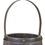 Set of Two Brown Wood And Steel Bucket Pot Planters - Homeroots - Flyclothing LLC