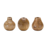Set of Three Natural Wood Bud Table Vases - Homeroots - Flyclothing LLC