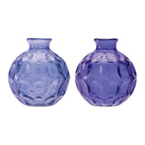 Set of Two Blue Glass Round Table Vases - Homeroots - Flyclothing LLC