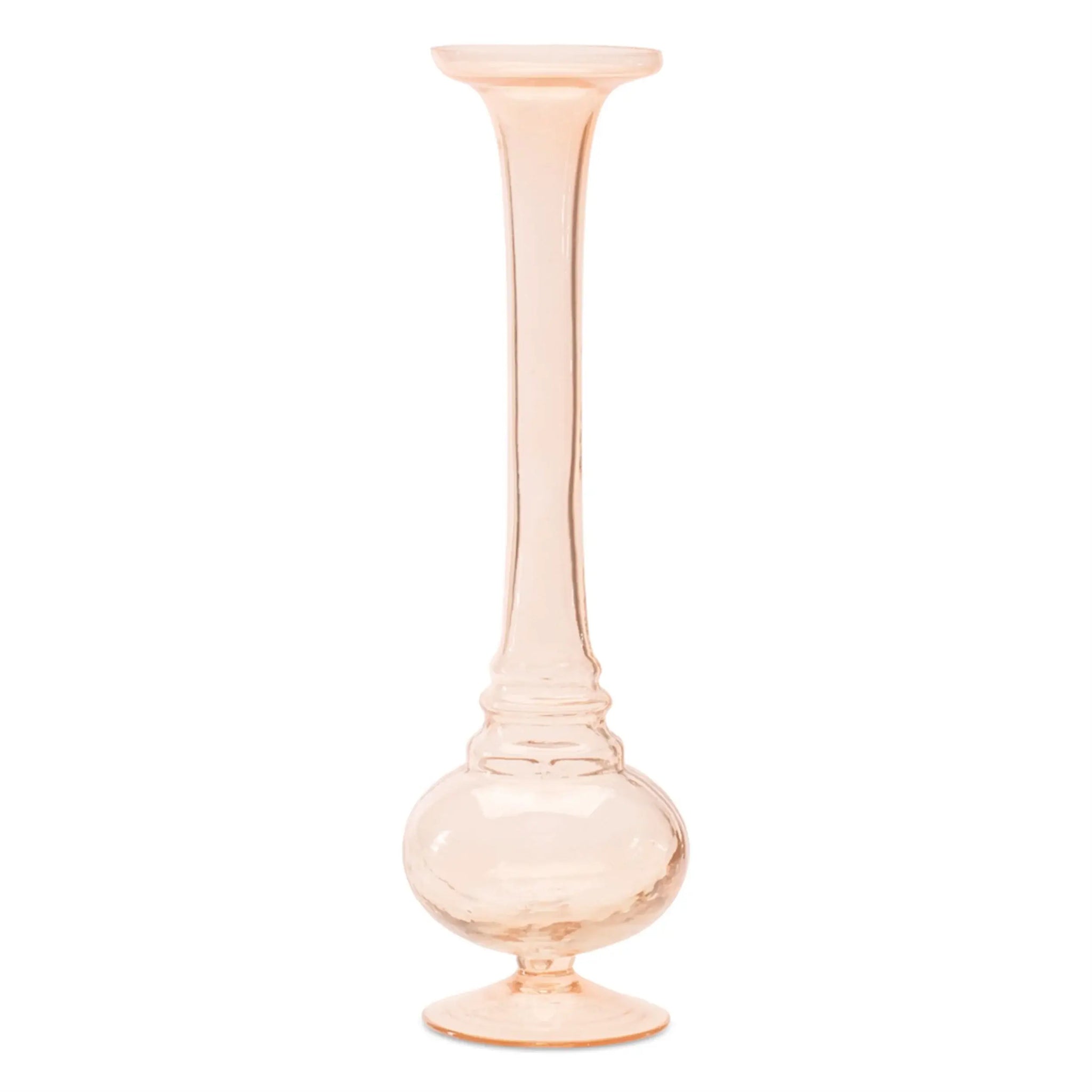 Set of Two 11" Pink Glass Trumpet Table Vases - Homeroots - Flyclothing LLC