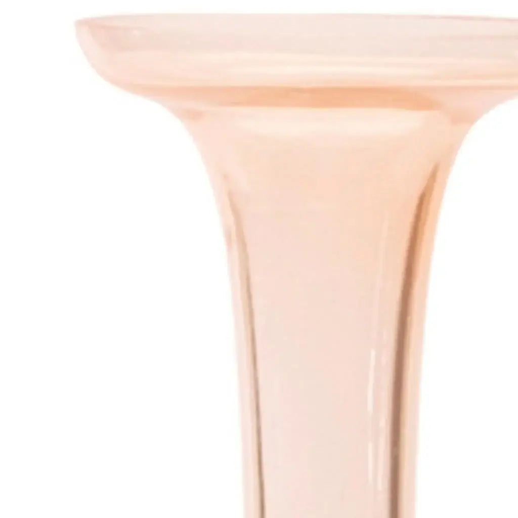 Set of Two 11" Pink Glass Trumpet Table Vases - Homeroots - Flyclothing LLC