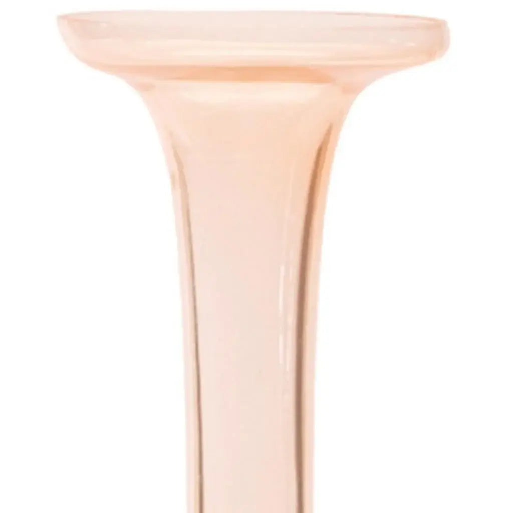 Set of Two 11" Pink Glass Trumpet Table Vases - Homeroots - Flyclothing LLC