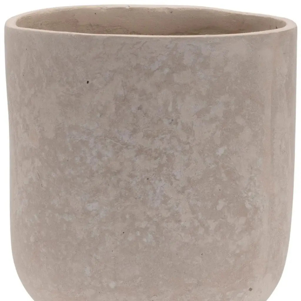 7" Beige Recycled Paper Urn Table Vase - Homeroots - Flyclothing LLC
