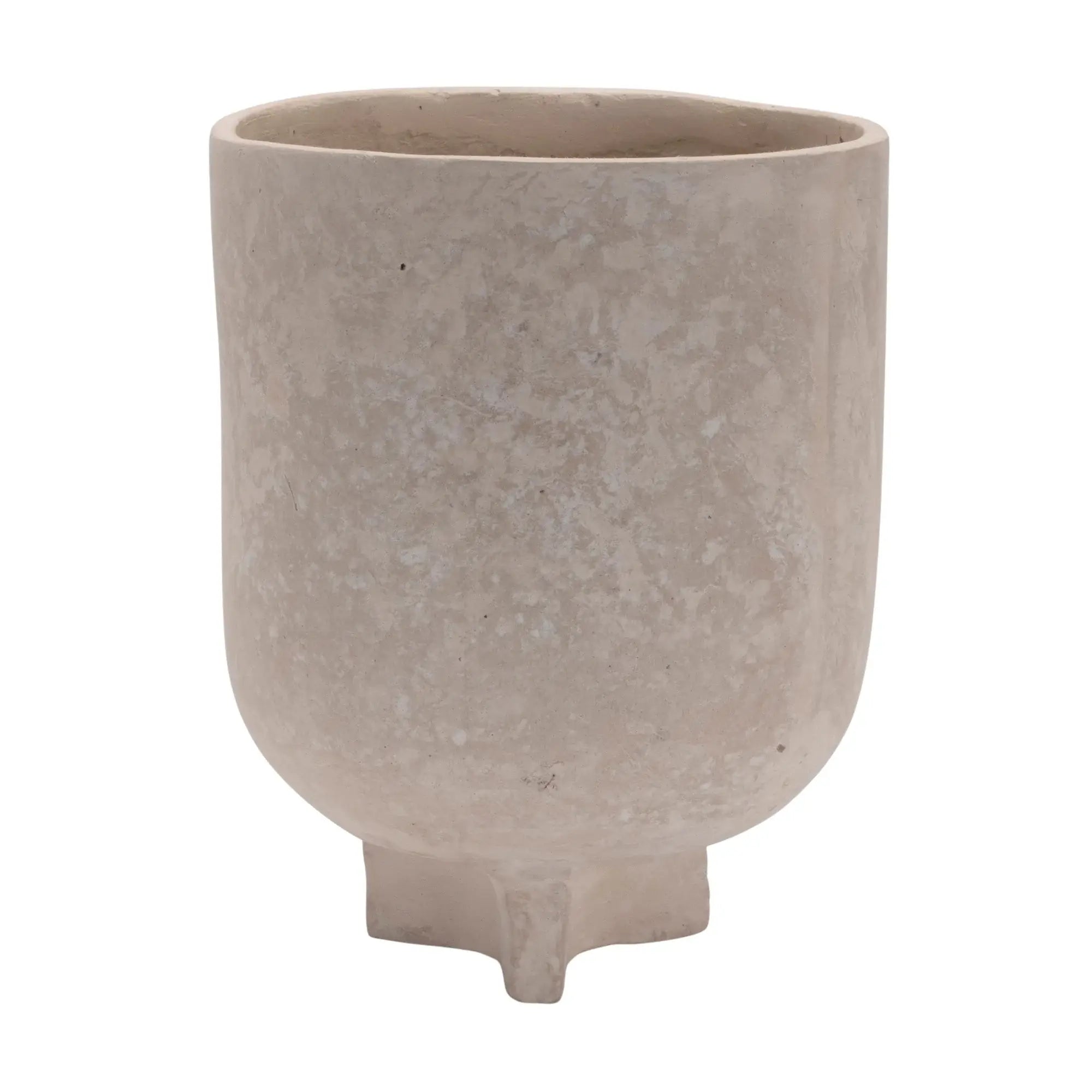 7" Beige Recycled Paper Urn Table Vase - Homeroots - Flyclothing LLC