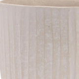 8" Beige Recycled Paper Textured Lines Urn Table Vase - Homeroots - Flyclothing LLC