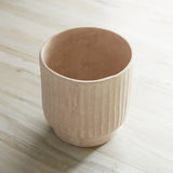 8" Beige Recycled Paper Textured Lines Urn Table Vase - Homeroots - Flyclothing LLC