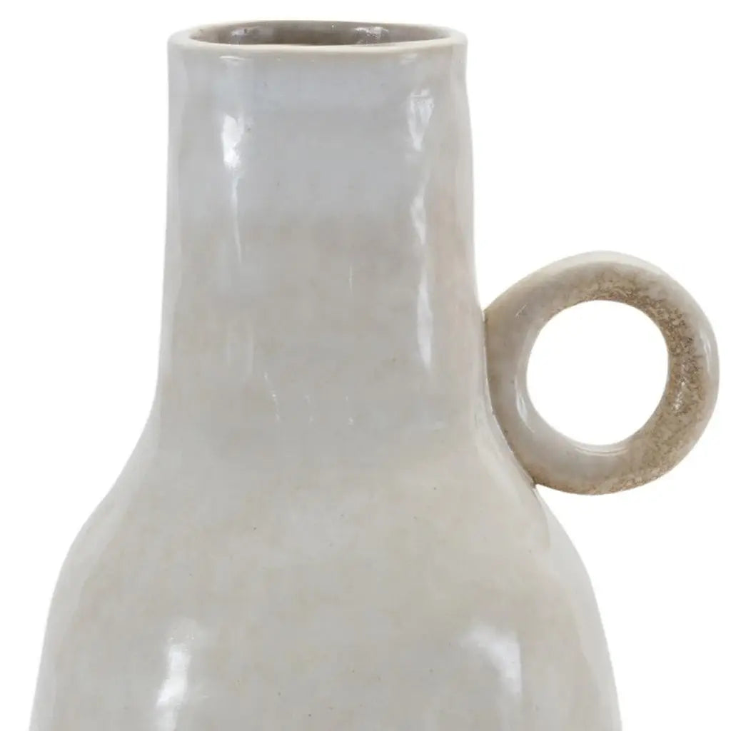 11" Gray And White Ceramic Round Table Vase - Homeroots - Flyclothing LLC
