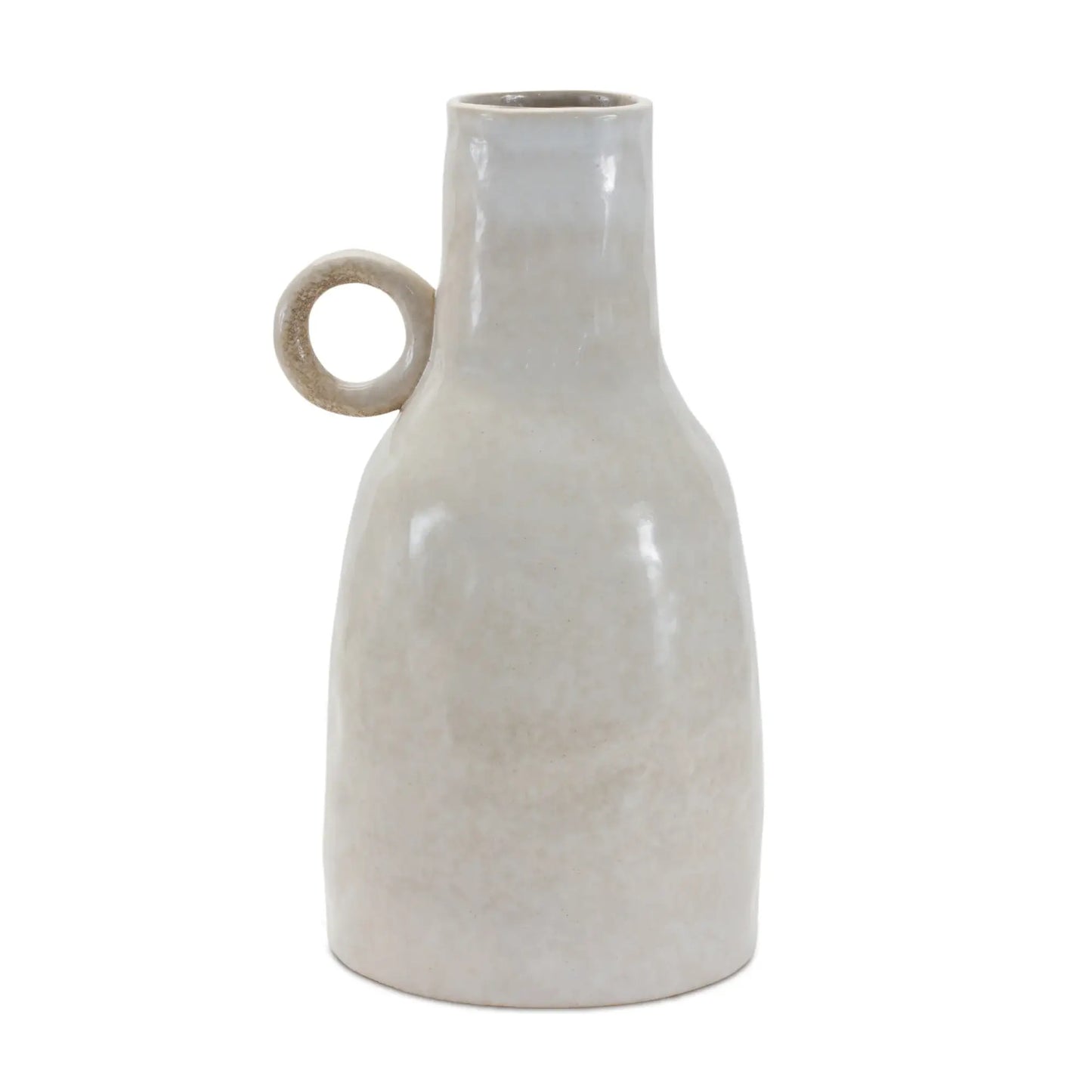 11" Gray And White Ceramic Round Table Vase - Homeroots - Flyclothing LLC