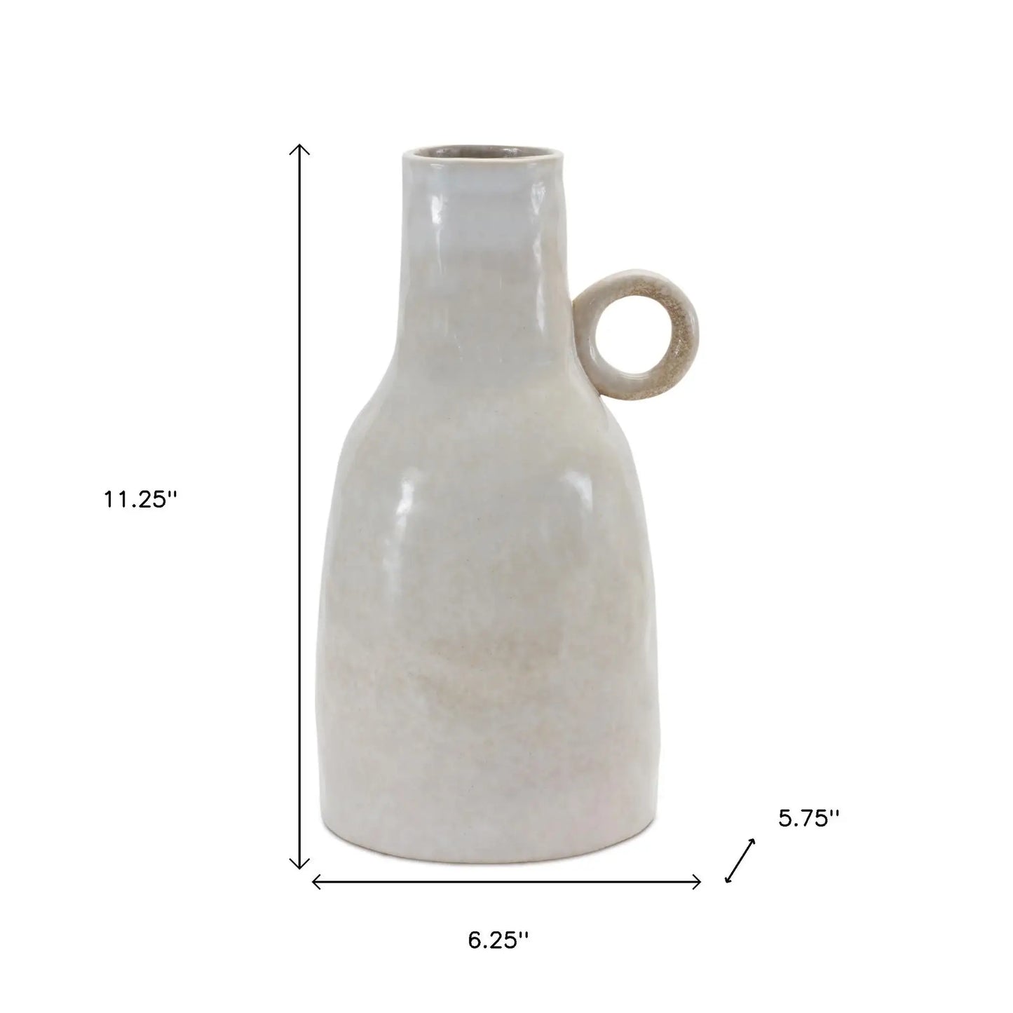 11" Gray And White Ceramic Round Table Vase - Homeroots - Flyclothing LLC