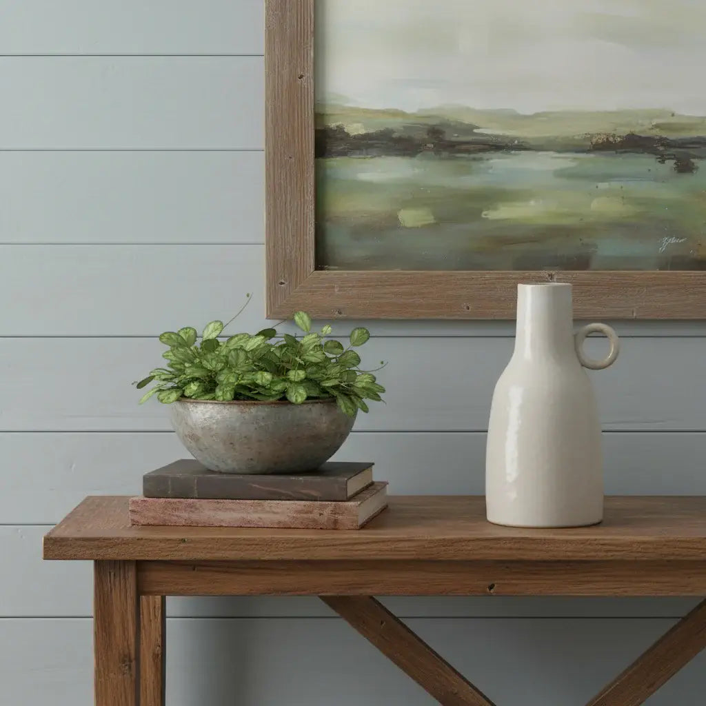 11" Gray And White Ceramic Round Table Vase - Homeroots - Flyclothing LLC