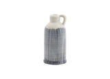Set of Three Off White And Blue Clay Checkered Jug Vases - Homeroots - Flyclothing LLC