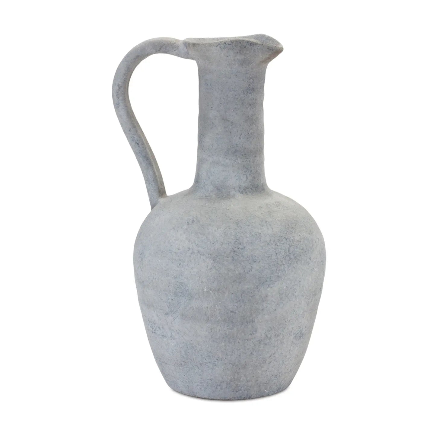 12" Gray Resin Round Pitcher Vase - Homeroots - Flyclothing LLC