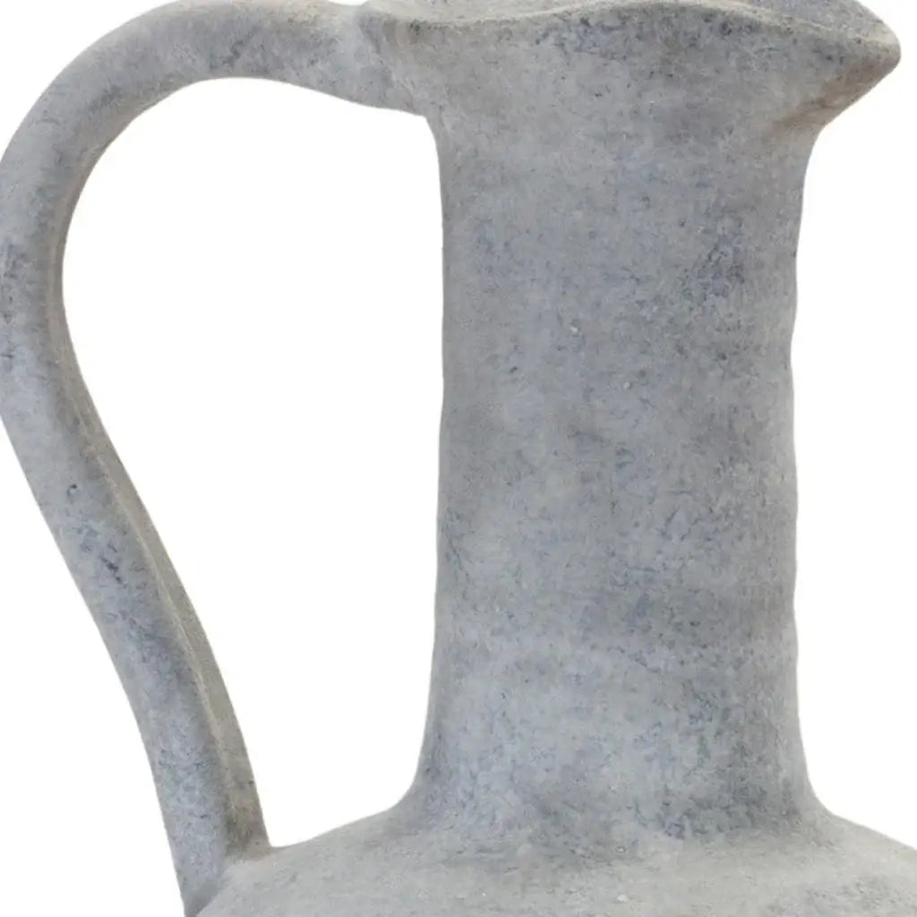 12" Gray Resin Round Pitcher Vase - Homeroots - Flyclothing LLC