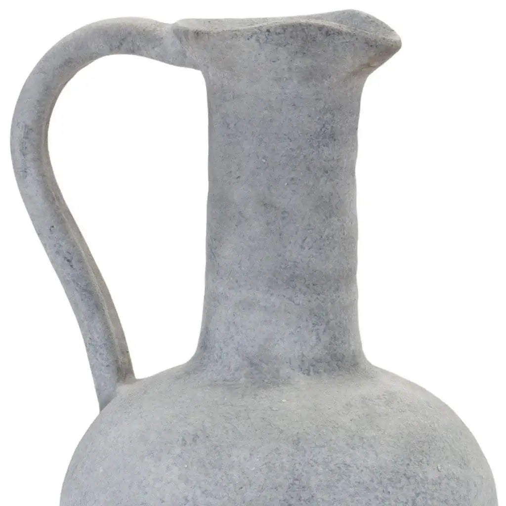 12" Gray Resin Round Pitcher Vase - Homeroots - Flyclothing LLC