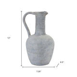 12" Gray Resin Round Pitcher Vase - Homeroots - Flyclothing LLC