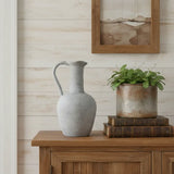 12" Gray Resin Round Pitcher Vase - Homeroots - Flyclothing LLC