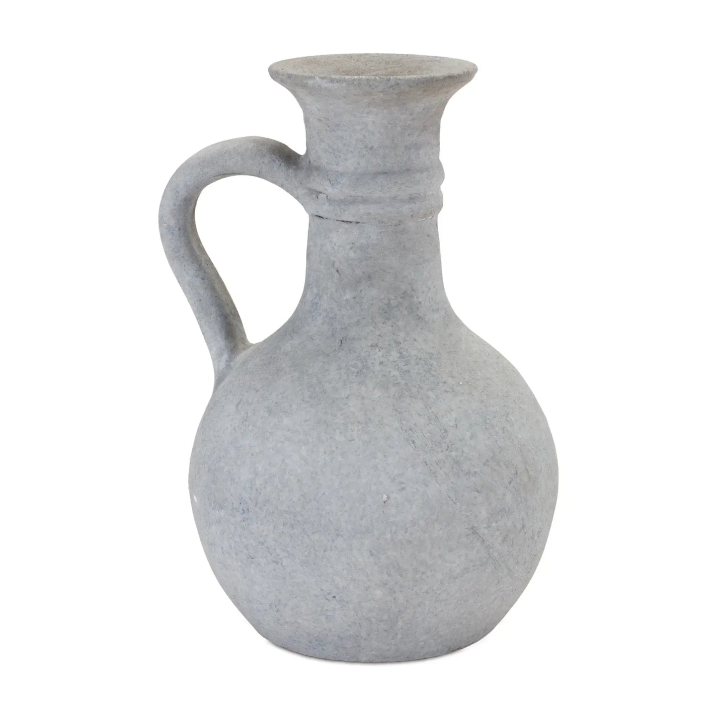 9" Gray Resin Round Pitcher Vase - Homeroots - Flyclothing LLC