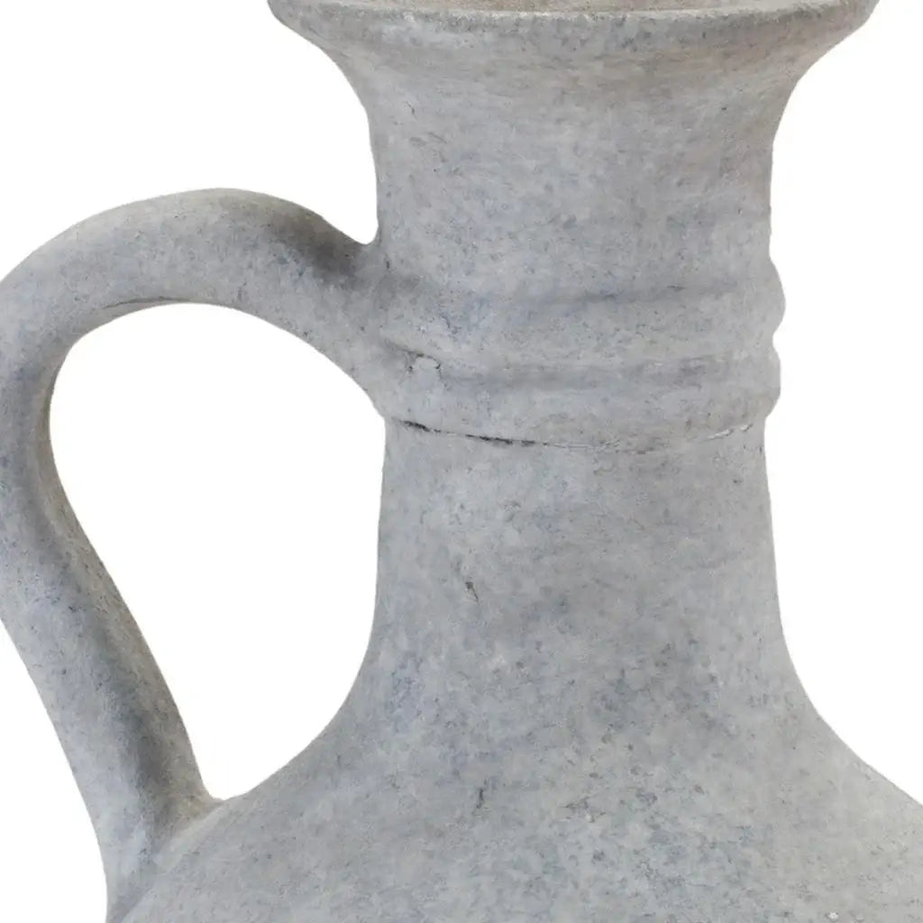 9" Gray Resin Round Pitcher Vase - Homeroots - Flyclothing LLC