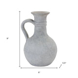 9" Gray Resin Round Pitcher Vase - Homeroots - Flyclothing LLC