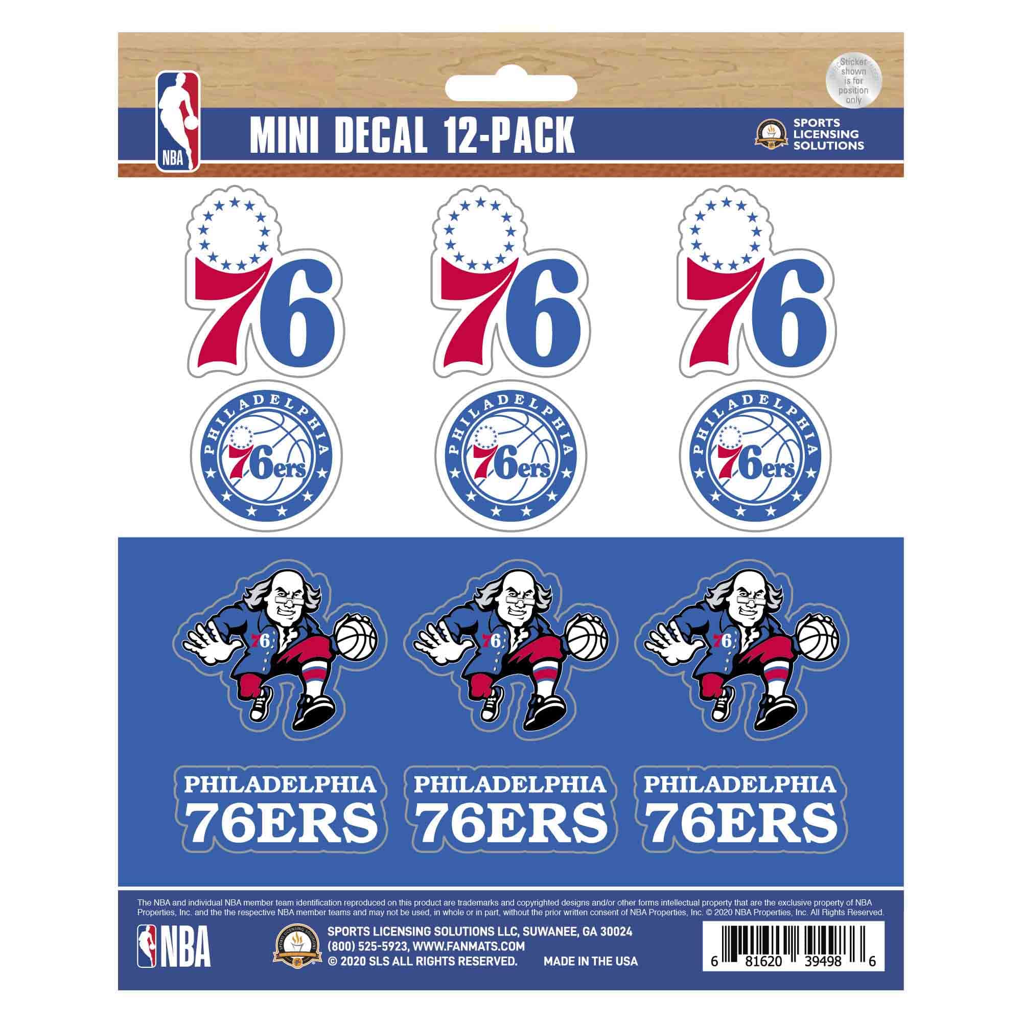 Philadelphia 76ers 12 Count Mini Decal Sticker Pack - Philadelphia 76ers