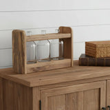 10" Clear And Brown Glass And Wood Three Bottle Table Vase - Homeroots - Flyclothing LLC