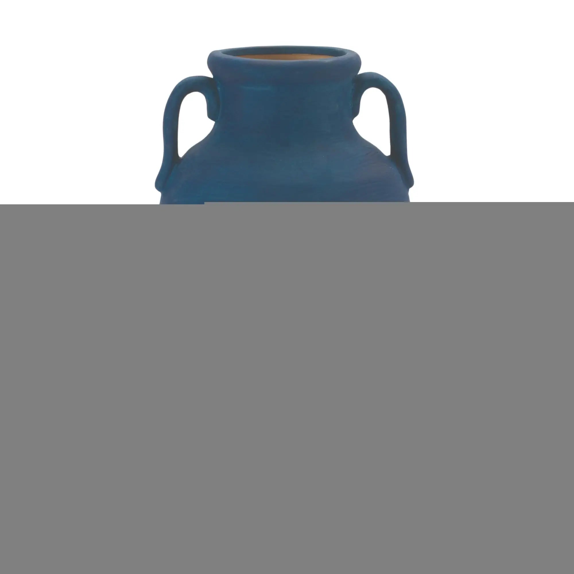 11" Blue And Terra Cotta Ceramic Urn Vase - Homeroots - Flyclothing LLC