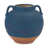 7" Blue And Terra Cotta Ceramic Round Urn - Homeroots - Flyclothing LLC