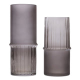 Set of Two Gray Glass Cylinder Table Vases - Homeroots - Flyclothing LLC
