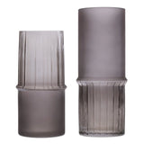 Set of Two Gray Glass Cylinder Table Vases - Homeroots - Flyclothing LLC