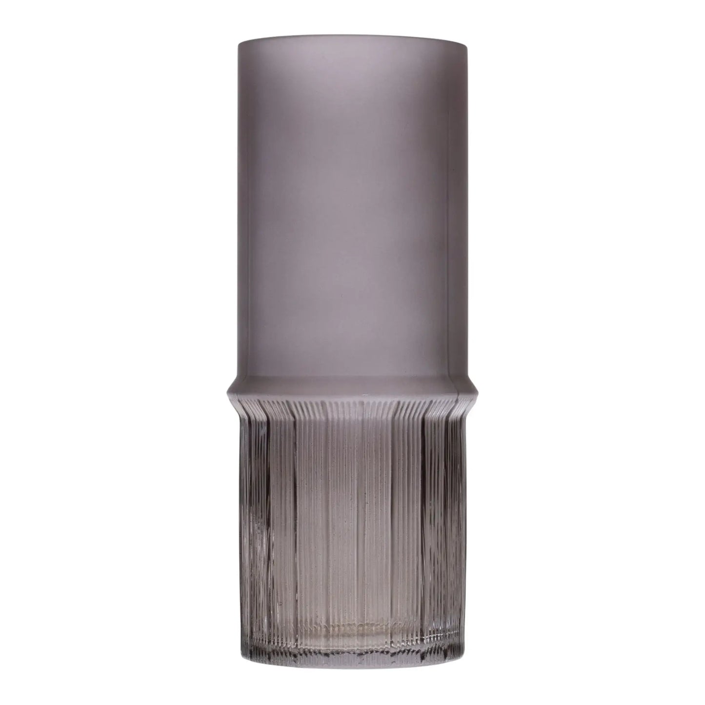 Set of Two Gray Glass Cylinder Table Vases - Homeroots - Flyclothing LLC