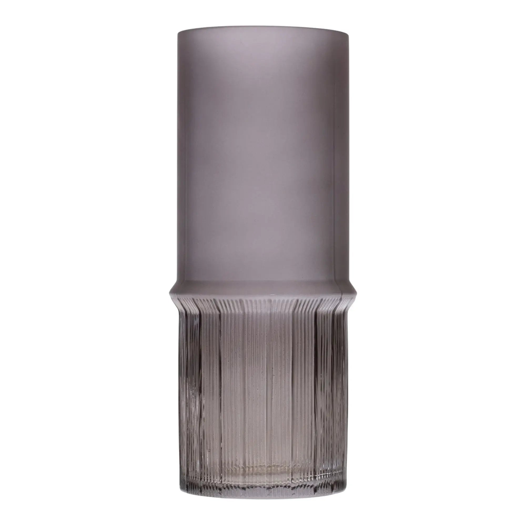 Set of Two Gray Glass Cylinder Table Vases - Homeroots - Flyclothing LLC
