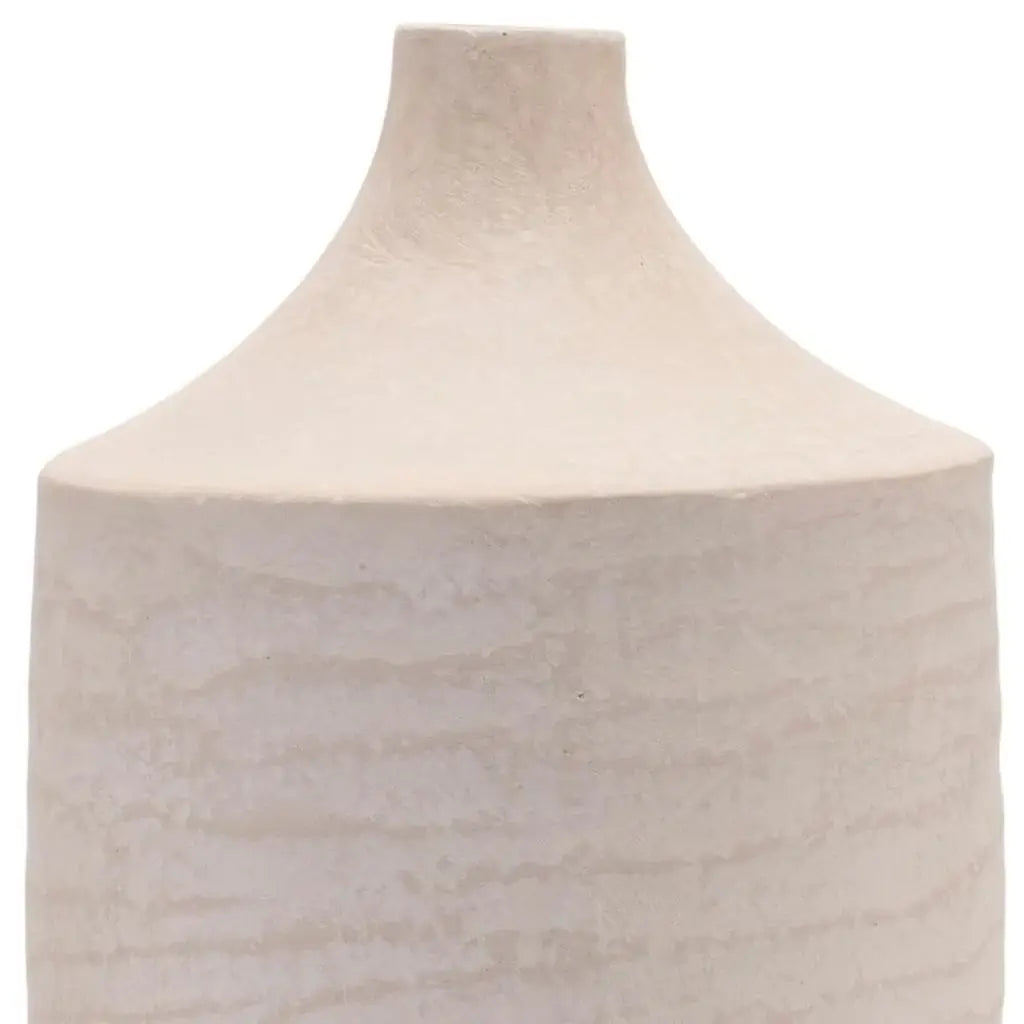 18" Beige Recycled Paper Cylinder Jug Floor Vase - Homeroots - Flyclothing LLC