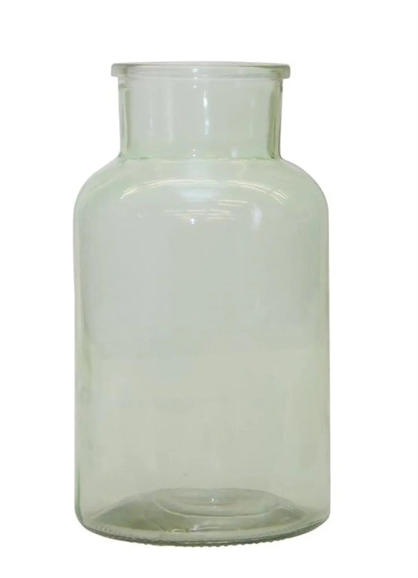 10" Green Glass Cylindrical Table Vase - Homeroots - Flyclothing LLC