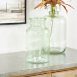 10" Green Glass Cylindrical Table Vase - Homeroots - Flyclothing LLC
