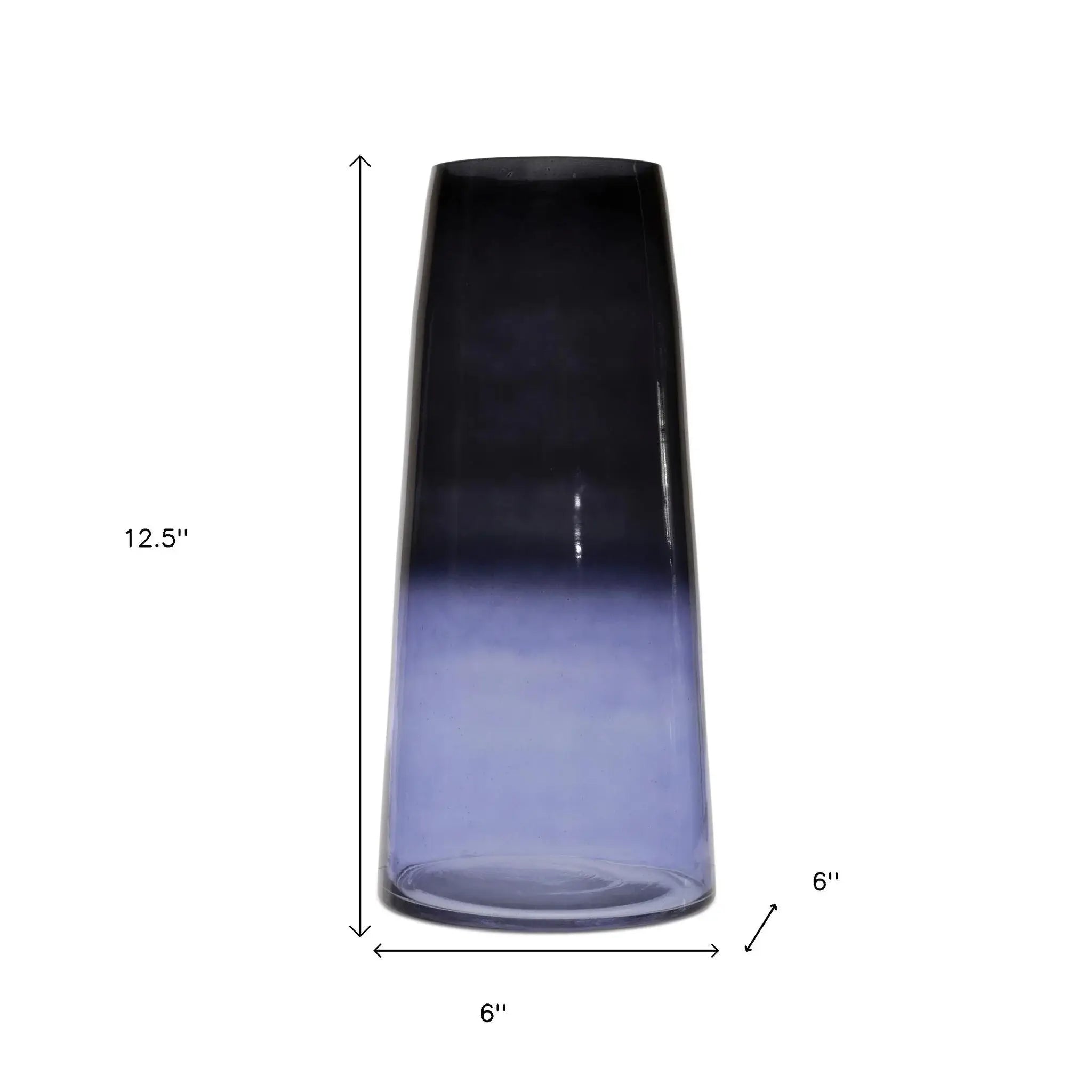 13" Blue Ombre Glass Tapered Table Vase - Homeroots - Flyclothing LLC