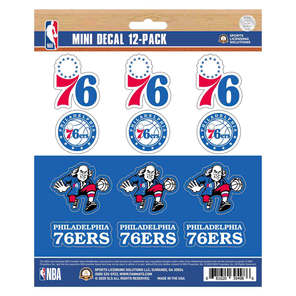 Philadelphia 76ers 12 Count Mini Decal Sticker Pack - Philadelphia 76ers