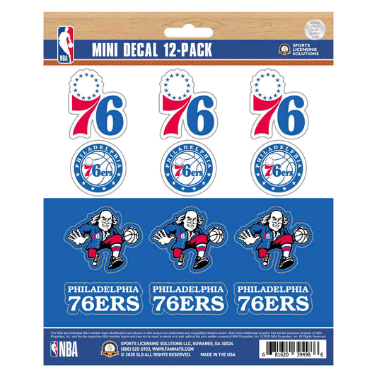 Philadelphia 76ers 12 Count Mini Decal Sticker Pack - Philadelphia 76ers