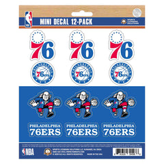 Philadelphia 76ers 12 Count Mini Decal Sticker Pack - Philadelphia 76ers
