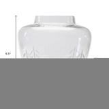 7" Clear Etched Leaf Glass Urn Table Vase - Homeroots - Flyclothing LLC